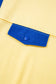 Yellow Color Block Patchwork Half Button Pullover and Shorts Two Piece Outfit