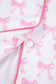 Pink Bow Print Long Sleeve Shirt and Pants Soft Pajama Set
