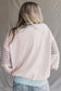Colorblock Patchwork Striped Sleeve Sweatshirt