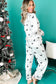 White Bows Print Two Piece Pajamas