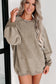 Green Ribbed Round Neck Drop Sleeve Pullover Sweatshirt