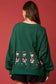 Blackish Green Nutcracker Sequin Round Neck Sweatshirt