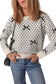 Bow Detail Ribbed Trim Crew Neck Sweater