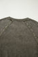 Lace Patchwork Detail Notched Neck Mineral Wash Baggy Sweatshirt