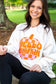 White Halloween Hello Pumpkin Patched Pullover Sweatshirt