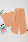 Stripe Rainbow Tee Tasseled String Wide Leg Pants Set