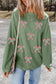 Green Candy Cane Patch Application Corded Baggy Sweatshirt