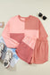 Peach Blossom Colorblock Long Sleeve Top & Pocketed Shorts Set