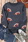 Gray Sequin Rugby Graphic Corded Baggy Sweatshirt