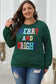 Green Merry And Bright Cable Knit Pullover Sweatshirt