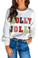 White Cream Collage Letter Christmas Pullover Sweatshirt