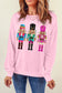 Pink Cute Nutcracker Printed Graphic Drop Shoulder Christmas Sweatshirt