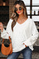 Embroidered Patchwork V-Neck Top – White