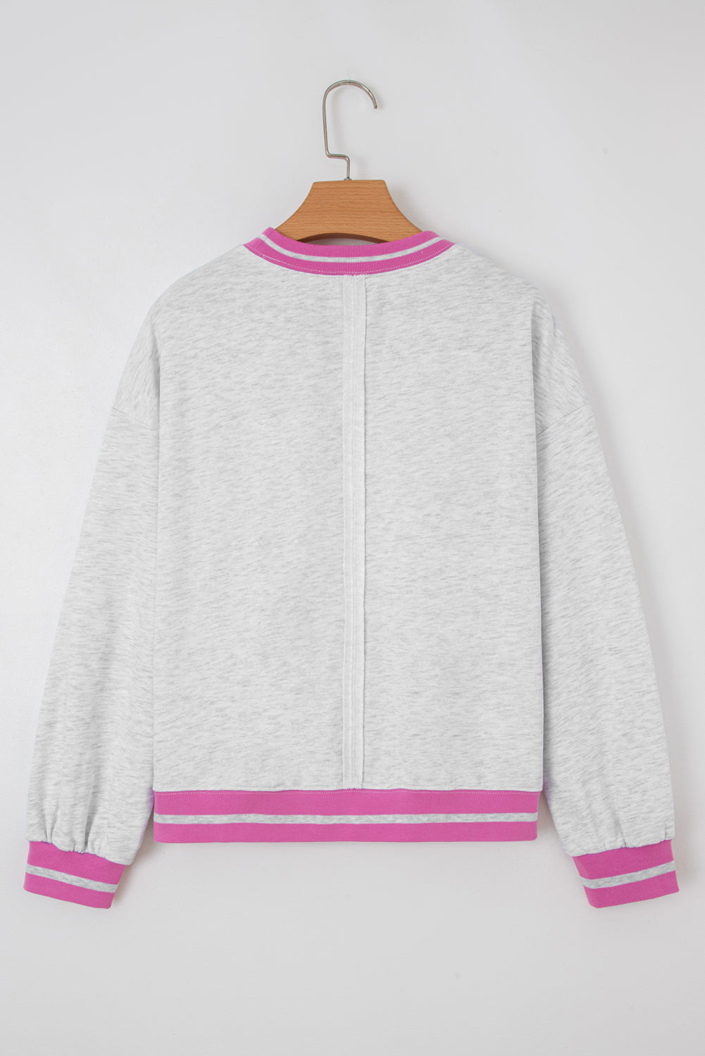 Flower Power Contrast Trim Crewneck Sweatshirt