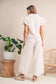 Ivory Textured Ruffle Sleeve Zip Top & Wide-Leg Pants Set