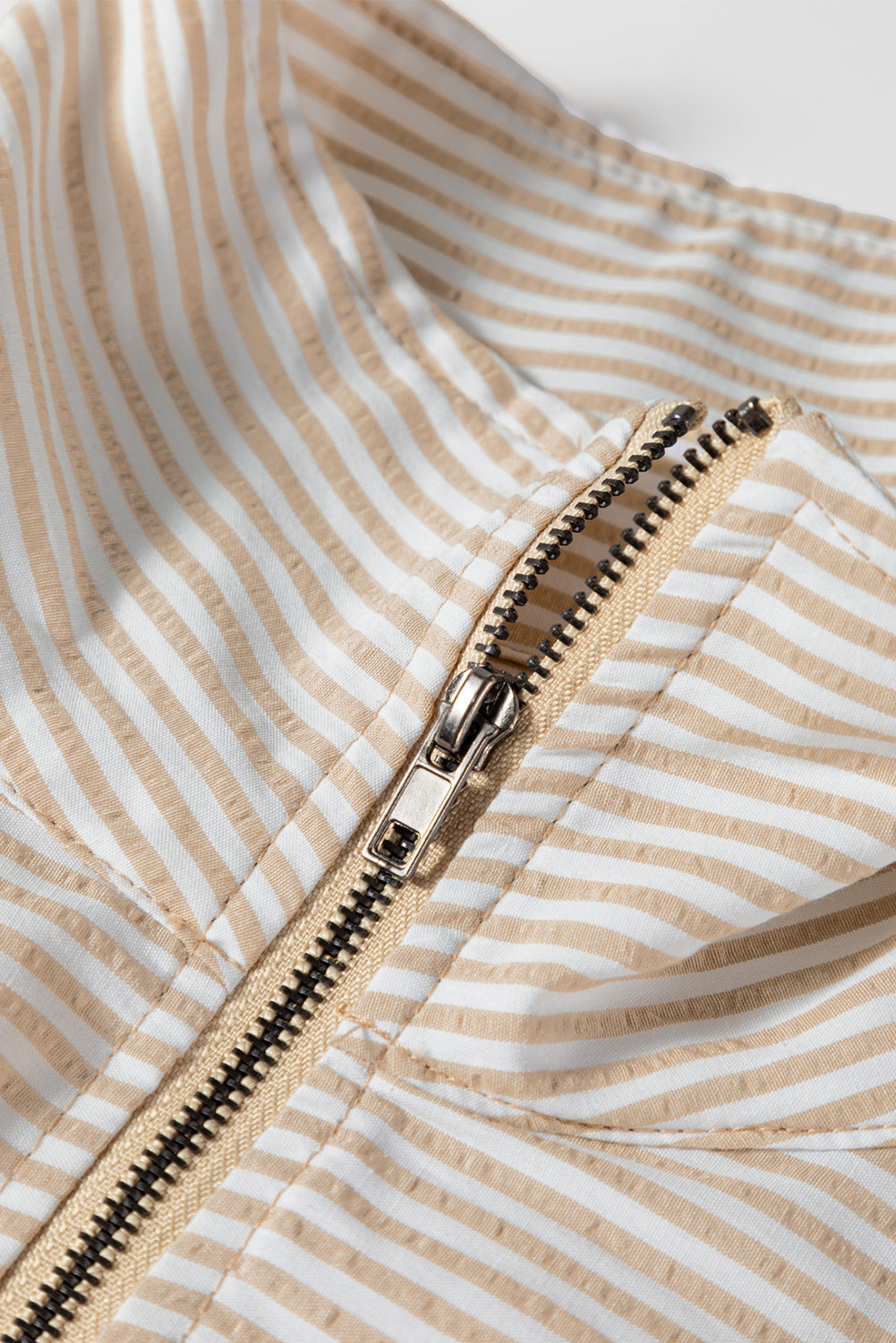 Quarter Zip Striped Patchwork Drop Shoulder Loose Long Sleeve Top