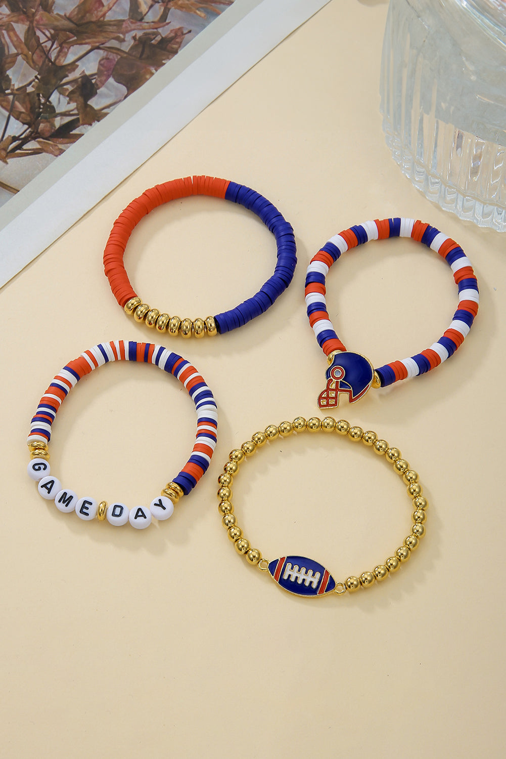Game Day Helmet Beaded Bracelet Set