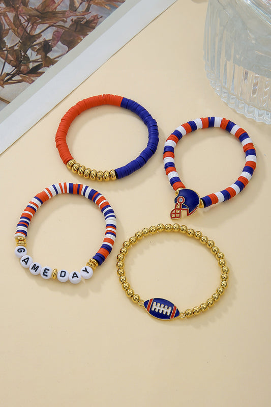 Game Day Helmet Beaded Bracelet Set