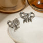 Stainless Steel Bow Stud Earrings