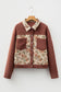 Ribbed Retro Floral Patchwork Shirt Style Jacket