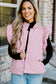 Pink Flutter Sleeve Snap Button Puffer Vest