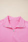 Floral Embroidered Patchwork Pullover with Snap Button Neckline