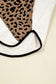 Brown Leopard Star Hooded Patchwork Contrast Piping Open Front Jacket
