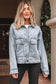 Beau Blue Street Style Zip Up Washed Denim Jacket