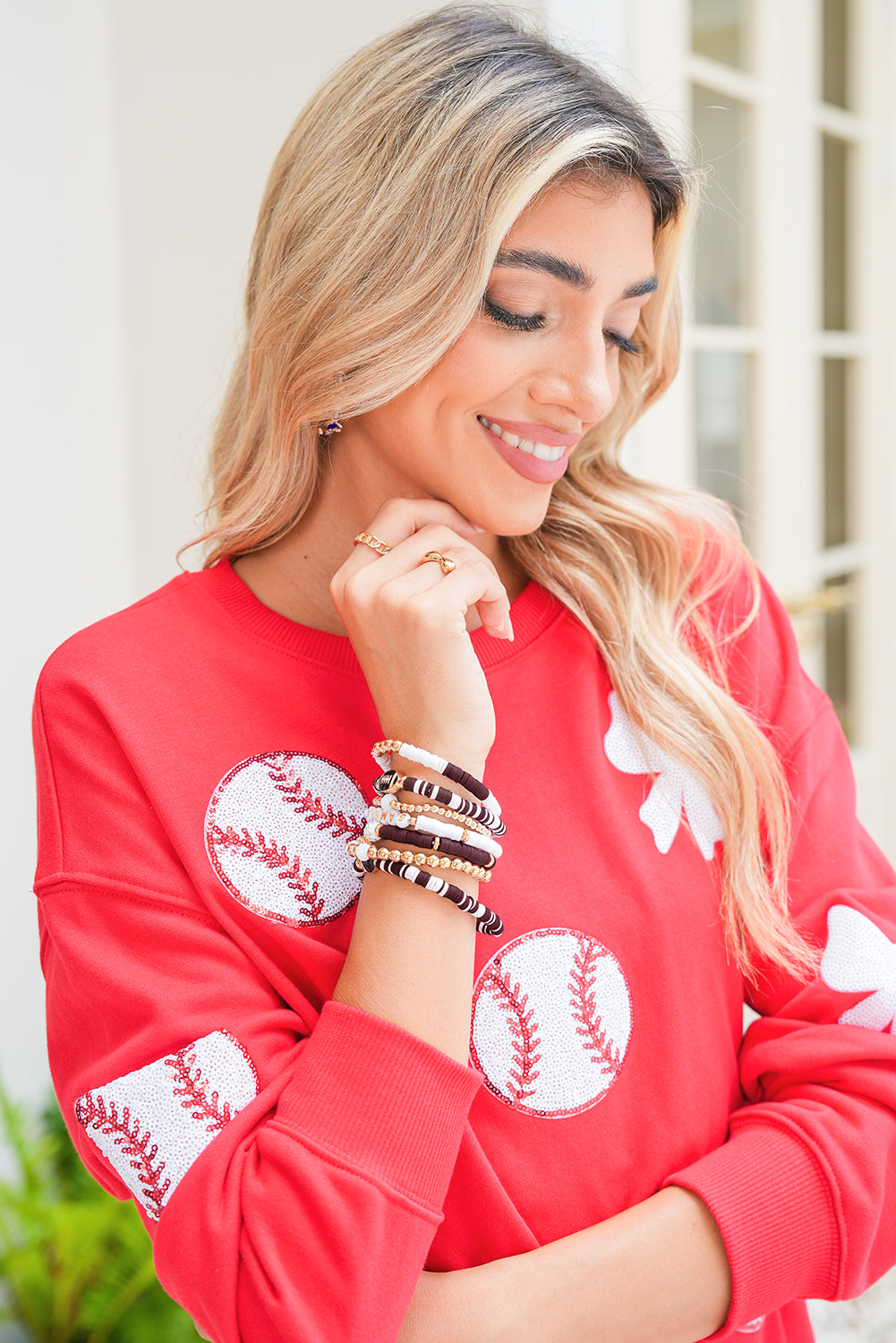 Game Day Football Beaded Bracelet Set