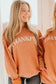 Orange-3 THANKFUL Letter Graphic Corded Sweatshirt