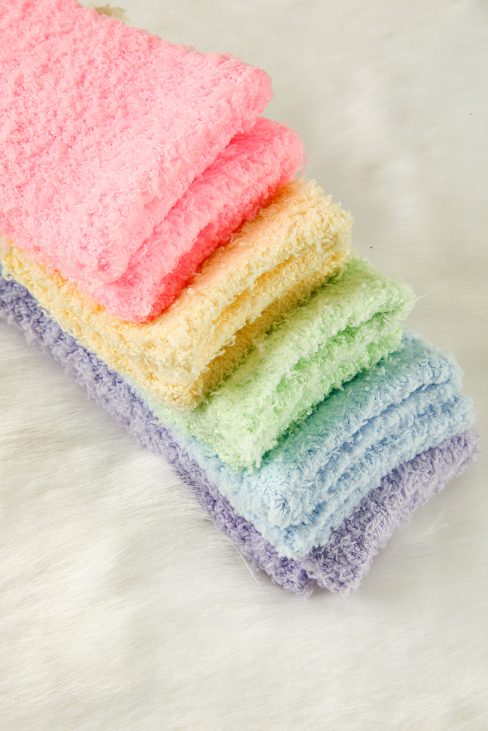 Multicolor Non-Slip Cozy Fuzzy Socks Set