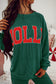 Evergreen Crinkle Rib Jolly Pattern Long Sleeve Top and Pockets Pants Set