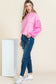 Pink Sequin Patchwork Long Sleeve Pullover Top