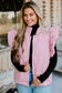Pink Flutter Sleeve Snap Button Puffer Vest
