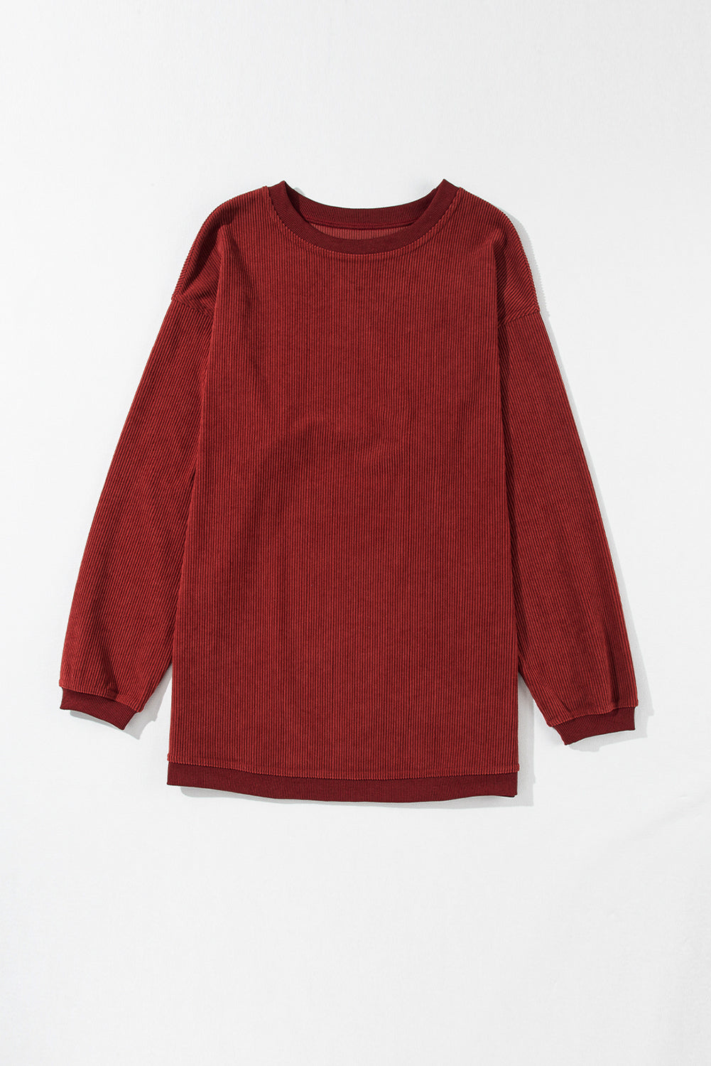 Festival Fuchsia Plain Drop Sleeve Crinkle Rib Oversized Sweatshirt