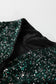 Evergreen Glitter Sequin Open Front Long Sleeve Top