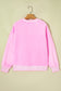 Pink Merry Letter Pattern Plush Pullover