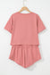 Two Piece Cropped Tee and Ruffle High Waist Skort Set