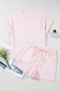 Pretty Pink Stripe Lounge Set – Top & Pocket Shorts