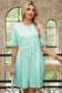 Raw Edge Pocketed Babydoll T-Shirt Dress – Mint