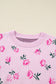 Sweet Floral Print Drop Shoulder Cropped Sweater