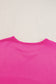 Bright Pink Patched Pocket Exposed Seam Oversized T Shirt