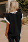 Black Color Block Pocketed T-Shirt and Wide Leg Pants Set