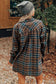 Brown Plaid Print Chest Pockets Buttoned Shacket