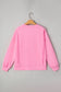 Pink Lace Bow Embroidered Split-Hem Sweatshirt