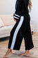 Black Contrast Trim Long Sleeve Lounge Set