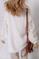 Lace Patchwork Cotton Gauze Shirt with Button Detail