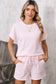Pretty Pink Stripe Lounge Set – Top & Pocket Shorts