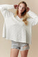 Embroidered Patchwork V-Neck Top – White