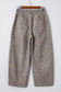 Leopard Print Wide-Leg Jeans with Drawstring Waist & Side Pockets
